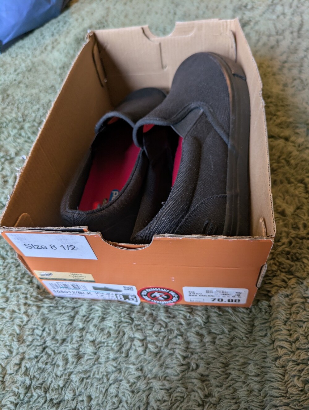 Skechers Black Slip-On Canvas Work Wear Sz 8.5 - Picture 6 of 6